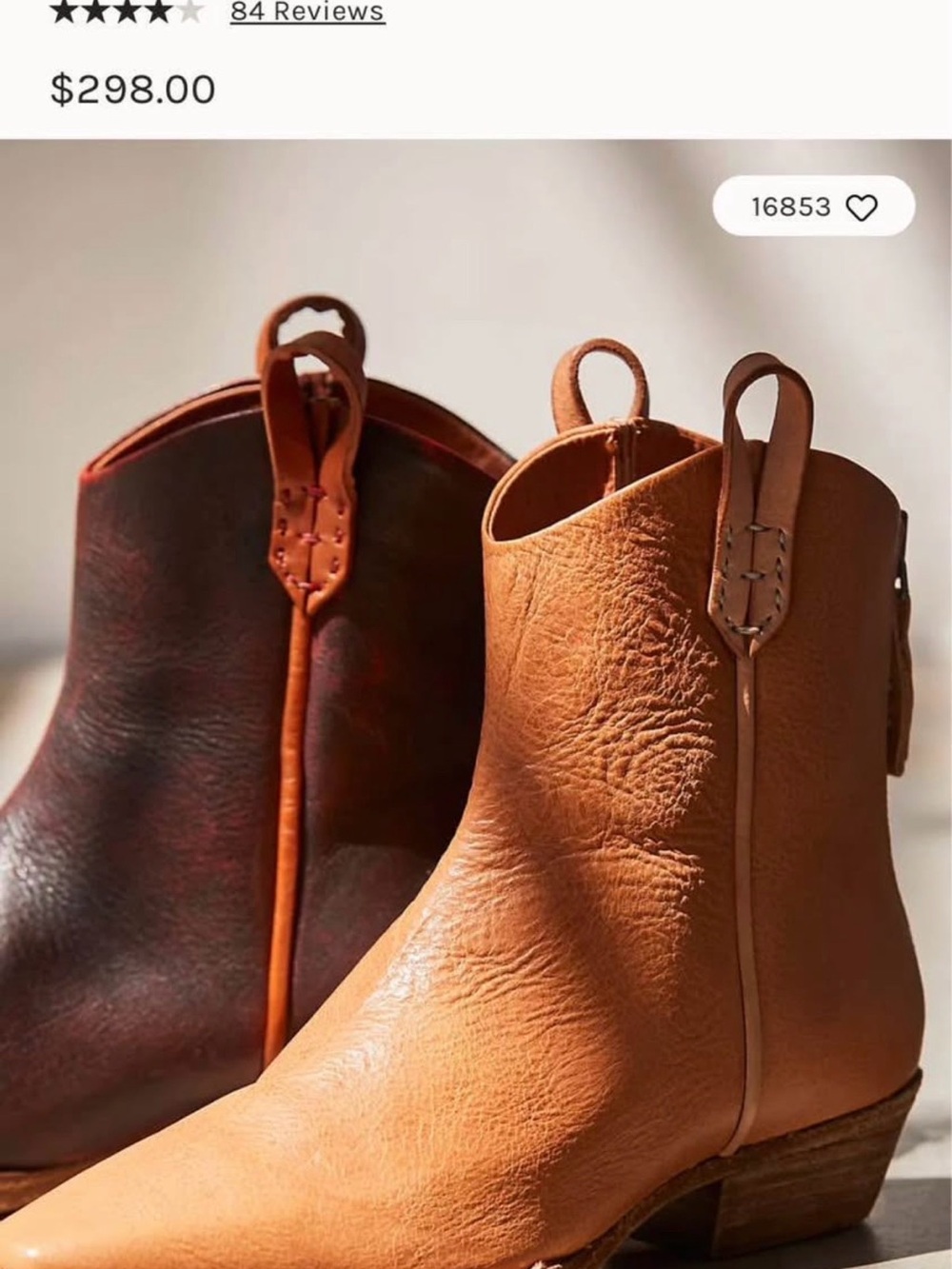 We The Free Two-Tone Tan & Dark Brown Leather Ankle Boots